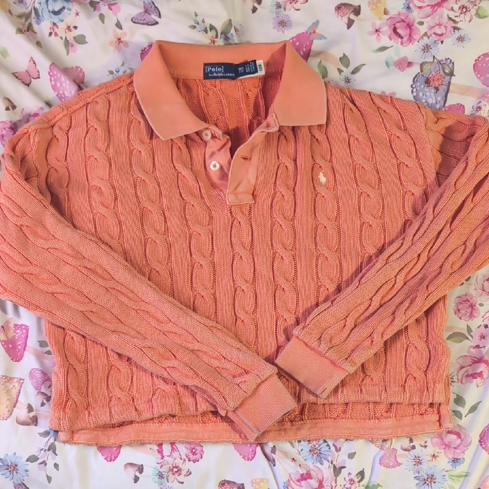 Polo by Ralph Lauren Coral Cable Knit Sweater